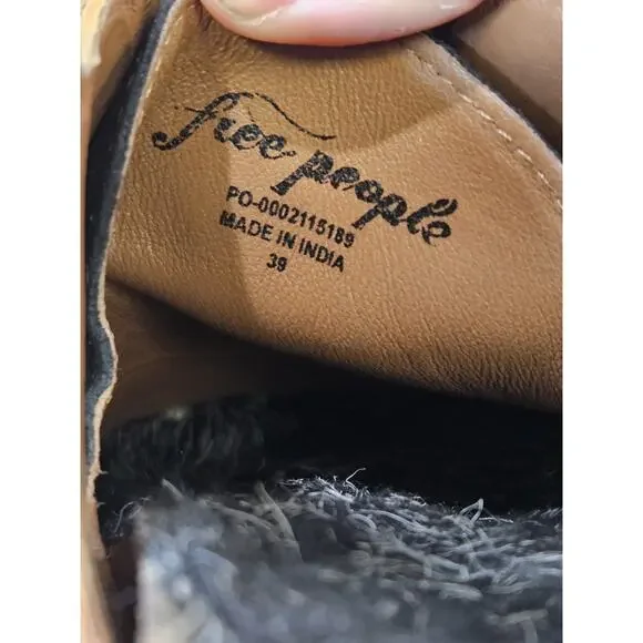 Free People Seattle Slingback Black + Brown Buckle Suede Size 38 US W 7.5 - Picture 9 of 9